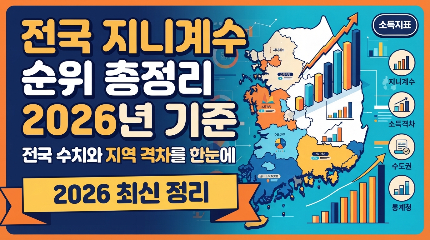 전국 시도별 지니계수 순위 총정리 2026년 기준