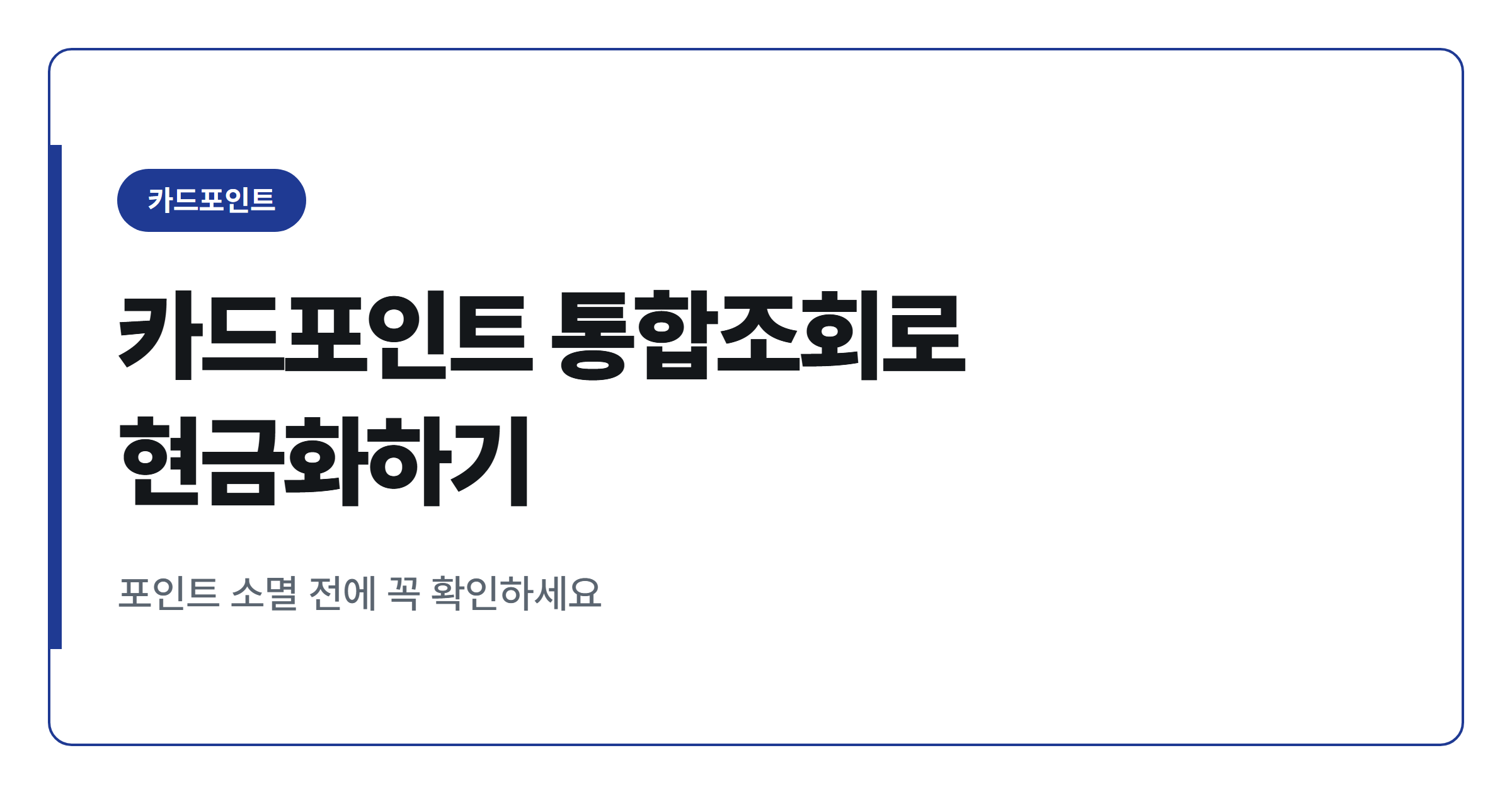 카드포인트 매년 1000억원 소멸, 통합조회로 현금화하는 방법