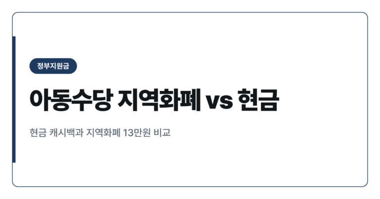 아동수당 지역화폐로 받으면 13만원, 현금과 얼마나 다를까