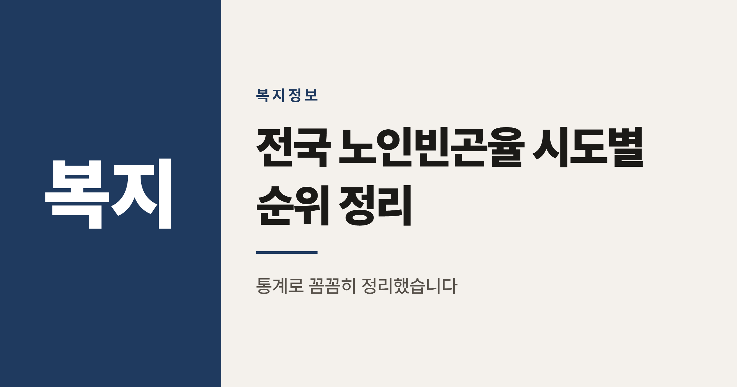 전국 시도별 노인빈곤율 순위, 지금 정확히 알고 계신가요