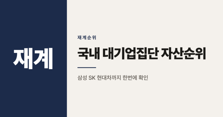 국내 대기업집단 자산순위, 2025년 기준으로 정리해봤습니다