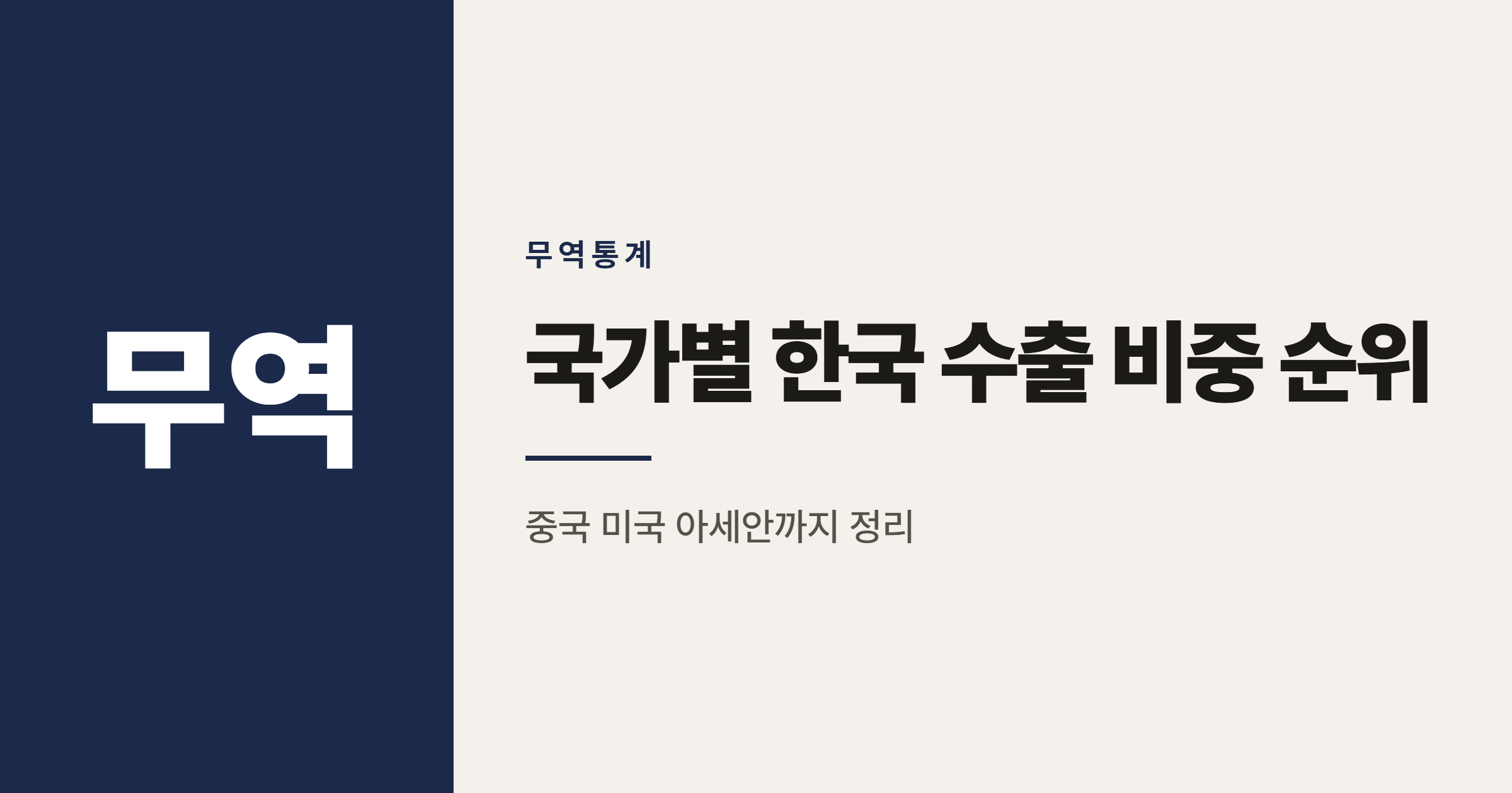 국가별 한국 수출 비중 순위, 제대로 읽는 법