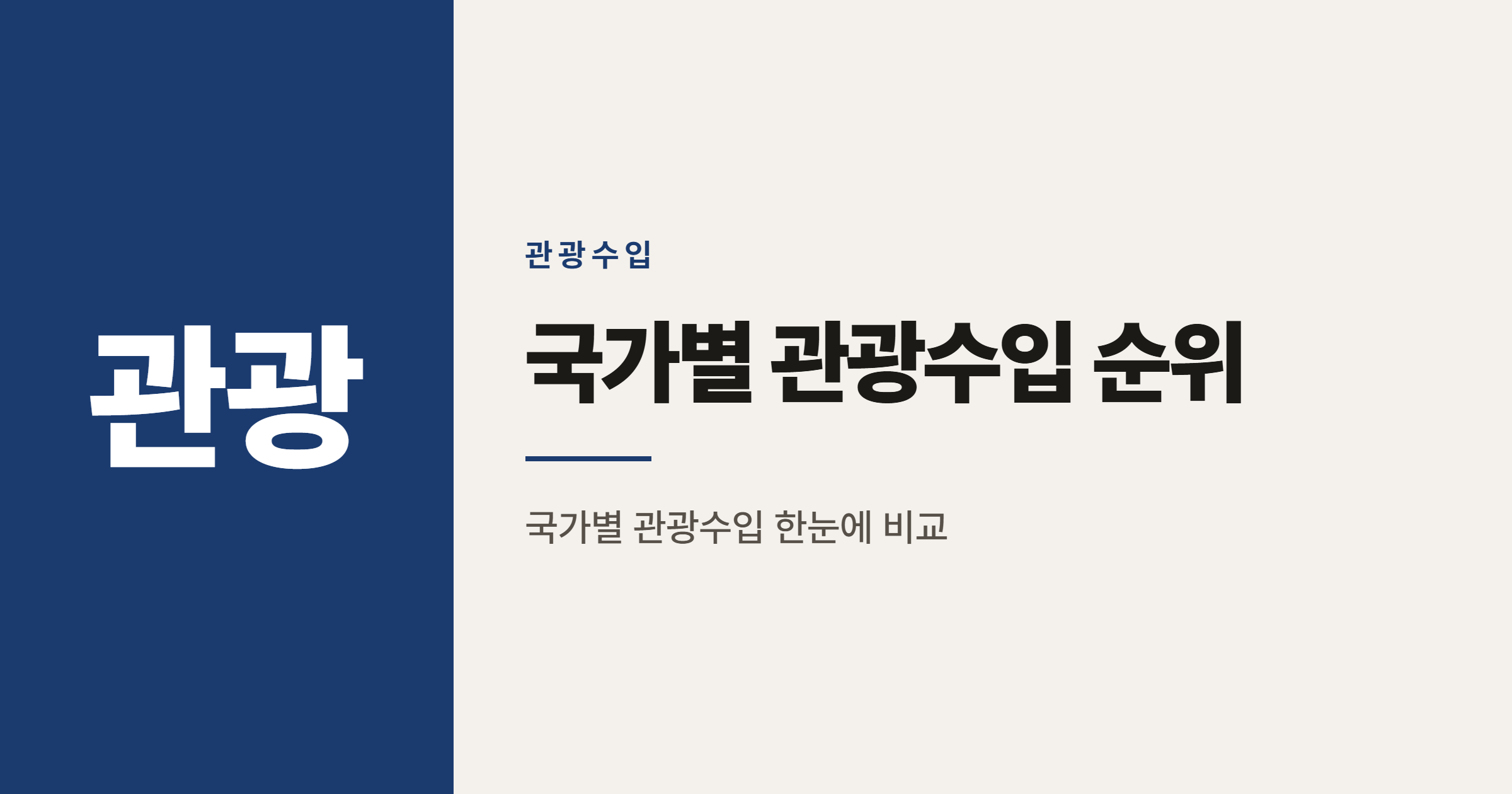 2026년 기준 국가별 관광수입 순위 총정리